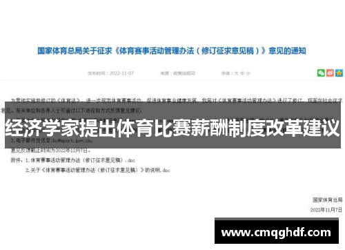 经济学家提出体育比赛薪酬制度改革建议